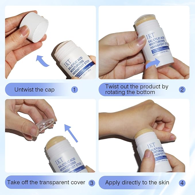 Foot Cream Stick for Dry Cracked Heels,Moisturizing Balm with Salicylic Acid & Olive Oil,Roll-On Repair Treatment for Rough Feet, Hands & Elbows,No Mess Foot Lotion Alternative,1.05 oz,1 pack