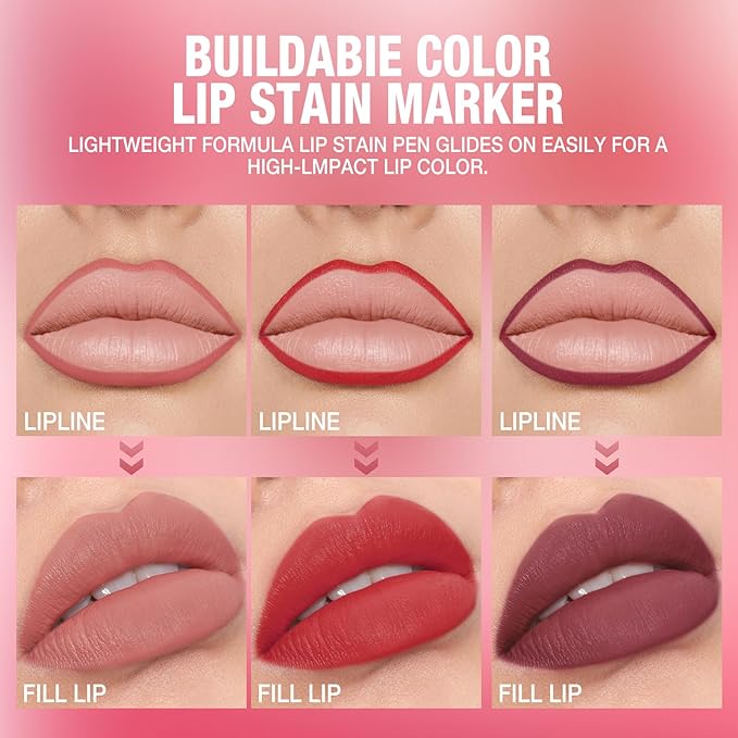 LANGMANNI 8Pcs Sculpting Matte Velvet Lip Liner Set,Smooth Creamy Texture,Waterproof And High Pigmented For Girls Daily Application Lip Makeup(5+6+7+8+9+10+11+12)