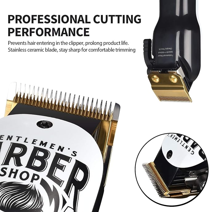 BESTBOMG® Updated Professional Hair Clippers Cordless Hair Haircut Kit Rechargeable 2000mAh Hair Beard Trimmer Haircut Grooming Kit with 6 Guide Combs & for Men/Father/Husband/Boyfriend