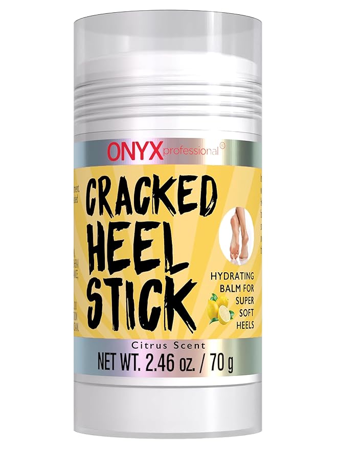 Onyx Professional Cracked Heel Repair Balm Stick, Citrus Scent, 1 Pack - Dry Heels Dry Cracked Feet Treatment, Moisturizing Heel Balm Rolls On, No Mess Like Foot Cream or Foot Lotion