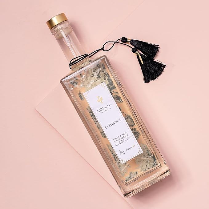 Lollia Elegance Bubble Bath, White Amber and Mirabelle, 24.8 oz Bubble Bath for Women, Bubbling Skin Care, Luxury Beauty for Body, at Home Spa Experience