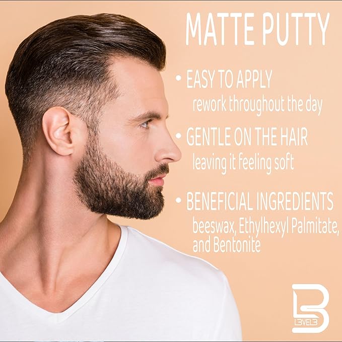 L3 Level 3 Matte Putty - Grooming Hair Product for Women and Men - Hair Texturizing Putty with Matte Finish (3.5 Ounce (Pack of 1))