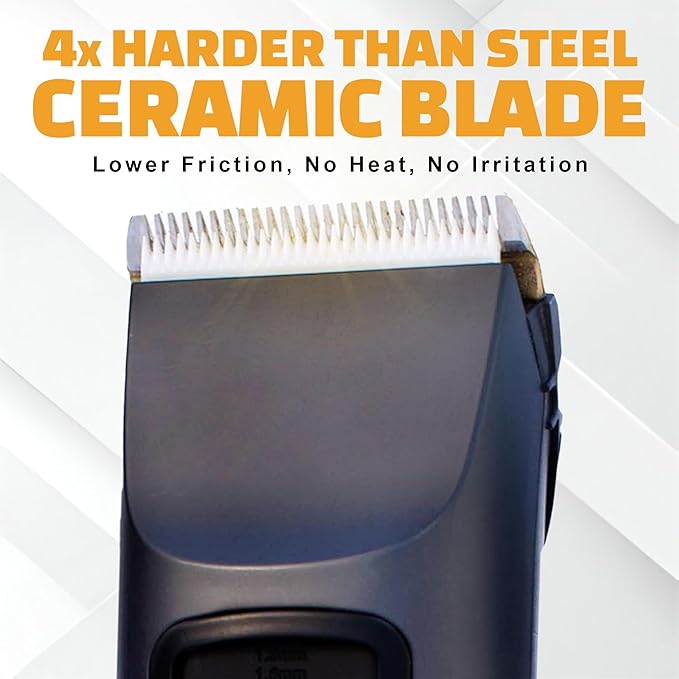 Brio Beardscape V2 Beard Trimmer for Men Professional with Low Friction Ceramic Blade, Cordless Professional Hair Trimmer for Barbers with 4 Hrs of Long Battery Timing, Ideal for Beard & Body (Gray)