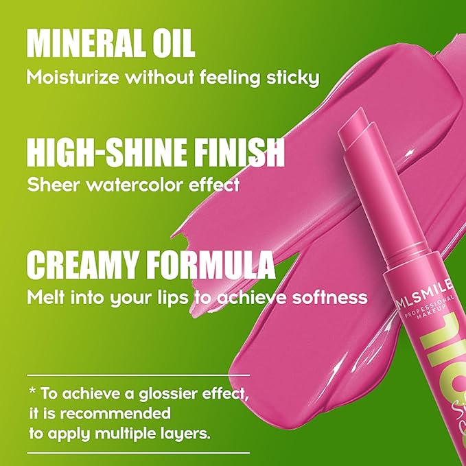 3 Colors Slick Click Lip Balm Set Hydrating Jelly Lipstick Tinted Lip Stain Lip Gloss, Moisturizing, Lightweight, Buildable, Pigmented Vegan Lip Balm, Glossy Lip Makeup for Girls (B)