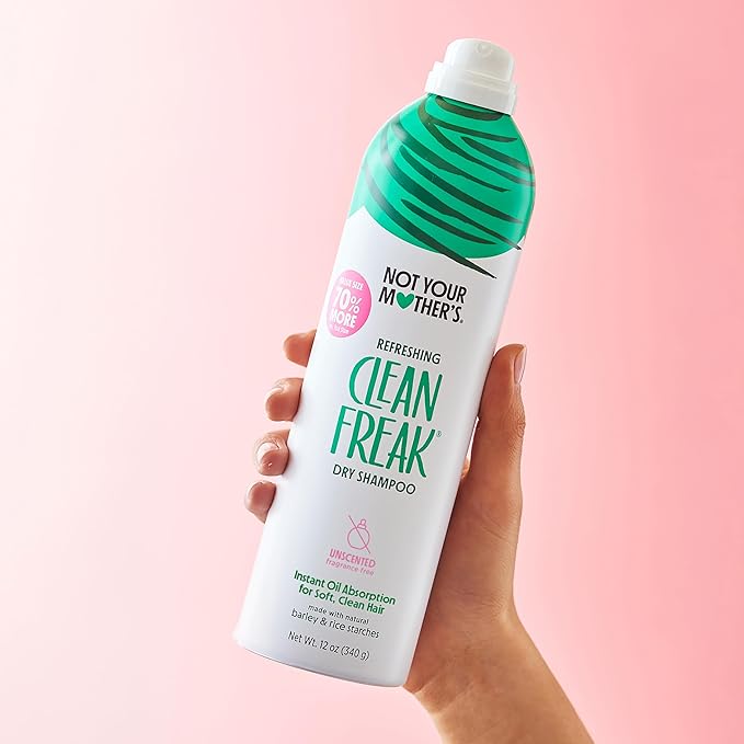 Not Your Mother's Clean Freak Unscented Dry Shampoo (2-Pack) - 12 oz - Refreshing Dry Shampoo - Instantly Absorbs Oil and Odor for Refreshed Hair