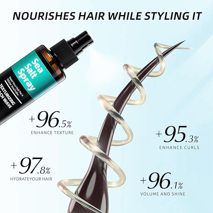 Sea Salt Spray for Hair Men and Women 5 fl oz - Dry Texturizing & Volumizing, Curl and Beach Waves Spray for Hair