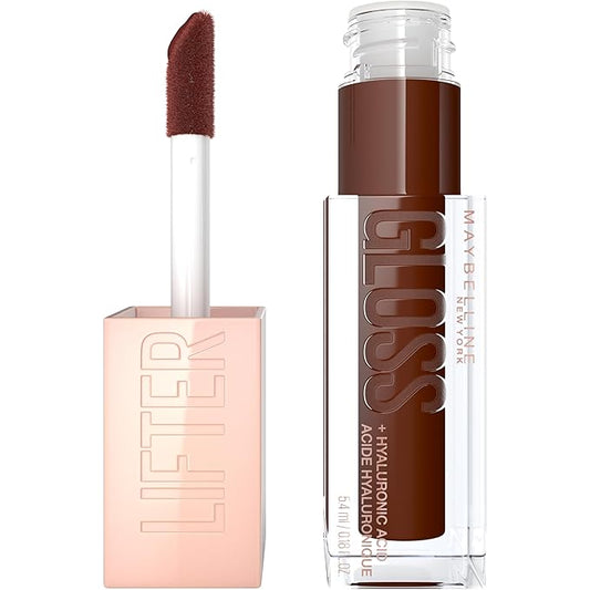 MAYBELLINE Lifter Gloss, Hydrating Honey'd Lip Gloss with Hyaluronic Acid, High Shine for Plumper Looking Lips, Toast, 1 Count