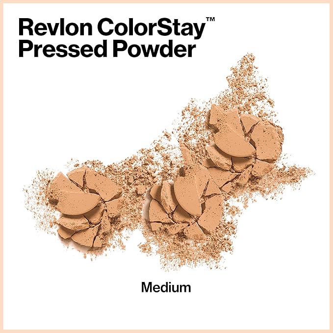 Revlon ColorStay Pressed Powder Face Makeup, Longwearing, Fragrance-Free, Noncomedogenic, 840 Medium, 0.3 oz
