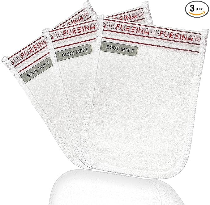 Exfoliating Glove (3 PCS) - Turkish Hammam Mitt for Bath, Exfoliating Body Scrubber Mitt, Dead & Dry Skin Remover for Body, Great for Spray Tan Removal, Smooth Skin Surface