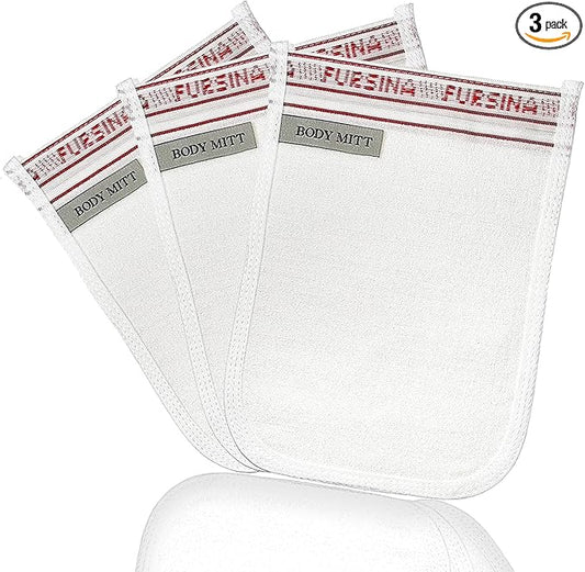 Exfoliating Glove (3 PCS) - Turkish Hammam Mitt for Bath, Exfoliating Body Scrubber Mitt, Dead & Dry Skin Remover for Body, Great for Spray Tan Removal, Smooth Skin Surface