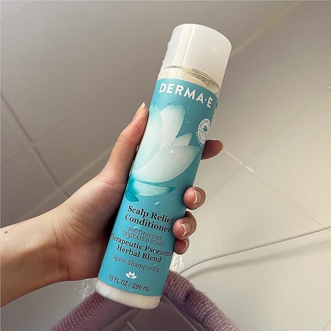 Derma E Scalp Relief Conditioner with Psorzema Herbal Blend – All Natural Scalp Treatment & Dandruff Conditioner – Soothes Itchy Scalp and Promotes Scalp Health, 10 Fl Oz (Pack of 1)