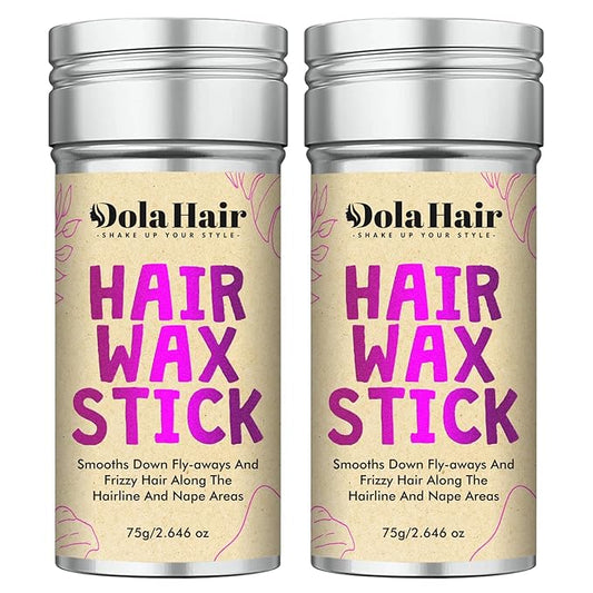Dolahair Hair Wax Stick for Flyaways, Smoothing, and Slick Back - Hair Pomade for Women and Kids (2 Pack)