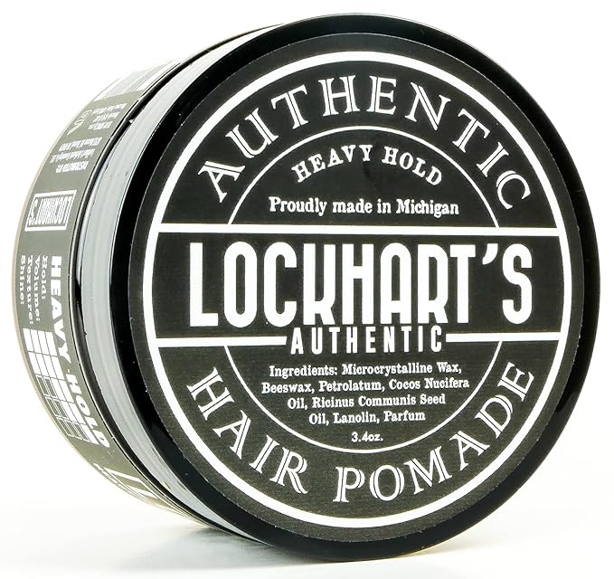 Lockhart’s Heavy Hold - Handcrafted Pomades for Men - World's Strongest Oil Based Pomade - Humidity & Sweat Proof - Low Shine, Heaviest Hold - Coco Vanilla Scent, (3.4oz.)