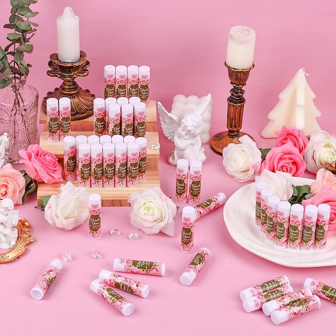 DMSKY Lip Balm Bulk 60 Pcs, Bridal Shower Gifts for Guests,Thank You Gifts for Coworkers Women Men, Bridal Wedding Favors for Guests