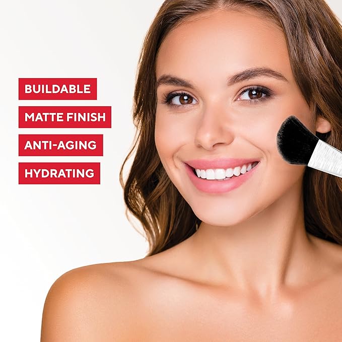 Mirabella Invincible Pure Pressed Powder Foundation - Buildable Mineral Makeup & Blurring Setting Powder for All Skin Types - HD Matte Finishing - Porcelain P2