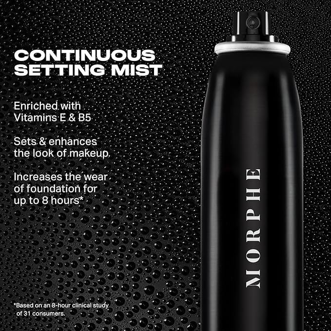 Morphe Continuous Setting Mist - Micro-Fine Makeup Setting Spray with a Natural Radiant Finish - Helps Makeup Resist Caking or Fading & Increases Wear of Foundation (3 Count, 2.8 fl oz)