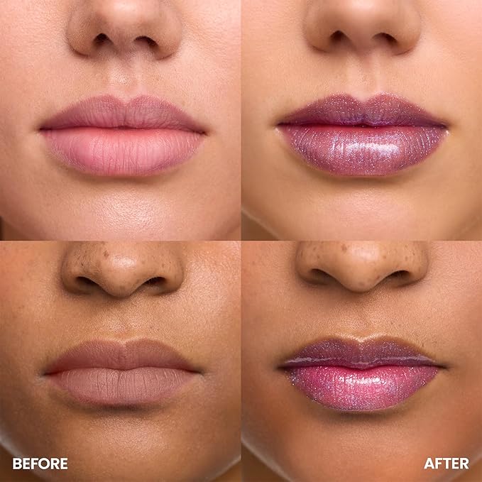 Wonderskin Lip Gloss Blading Top Gloss, Hydrating and High Shine Finish Lip Makeup (Blue Glitter)