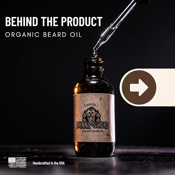 Organic Beard Oil | Moisturize, Soften, Promote Hair Growth, Reduce Itch (US Made, Veteran Owned Handcrafted with Clean Ingredients), Rugged