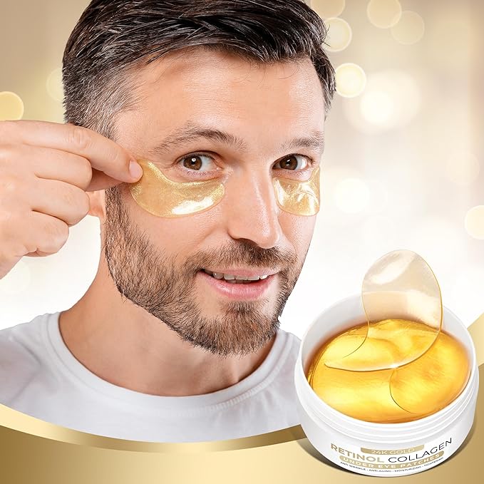 VELAMO ADVANCED Under Eye Patches: 24K Gold Under Eye Mask for Puffy - Retinol Patchology Eye Patches for Wrinkles and Dark Circles Puffiness- Collagen Under Eye Bags Treatment for Women Men 60 Pcs