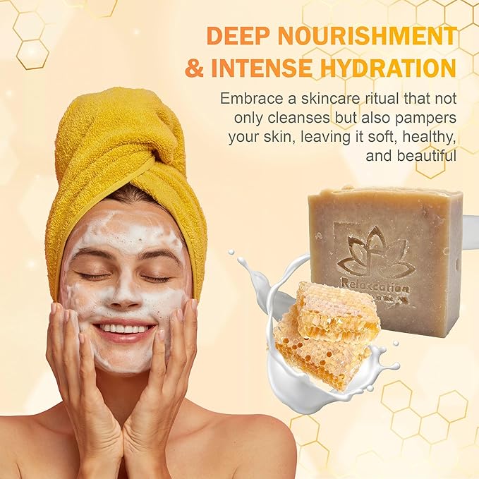 MADE IN USA GOAT MILK and HONEY SOAP BARS - FROM FRESH GOAT MILK | Hand and Body Soap For Eczema, Psoriasis & Dry Sensitive Skin | Soft and Moisturizing | Natural Soap Bar |100% Handmade | 3 Bars