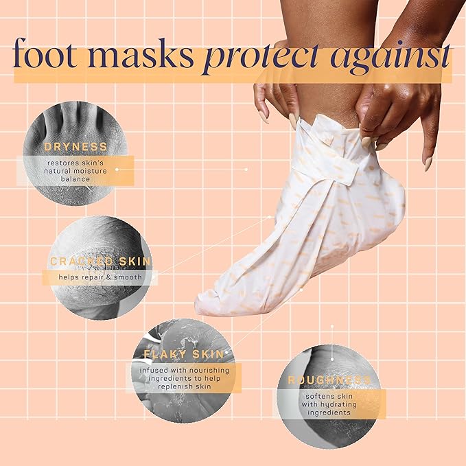 SpaLife Beauty Sole Mates Exfoliating Foot Masks –For Callus Removal with Macadamia Oil, Walnut Shell, and Eucalyptus Oil – 8 Pack