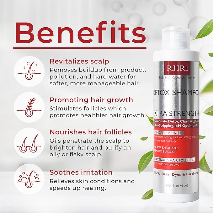 Detox Shampoo For Product Build up: Detoxify & Regrow with Our Clarifying Shampoo - Nourishes Follicles, Soothes Scalp Irritation - For All Hair Types
