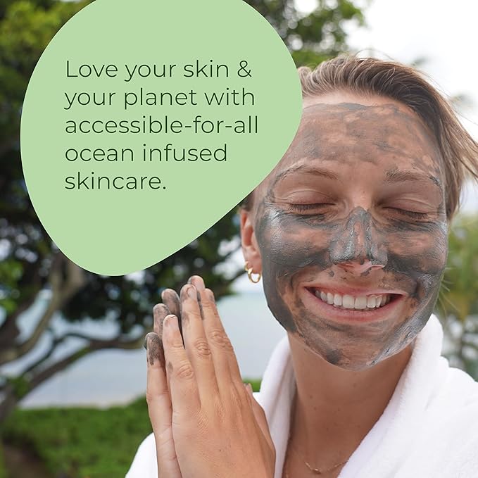 Sea-el Sea Kelp Mud Face Mask Skincare Activated Charcoal & Bentonite Clay Detox & Repair Facial Mask Calming Hydration Boost - Turmeric & Aloe Daily Glow Essentials for Women & Men - 2oz