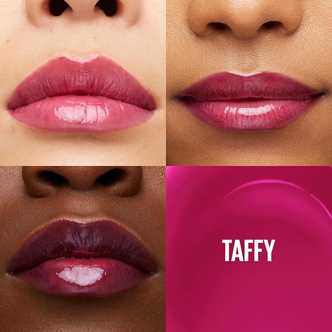 Maybelline New York Lifter Gloss Hydrating Lip Gloss with Hyaluronic Acid, Taffy, Sheer Berry, 1 Count