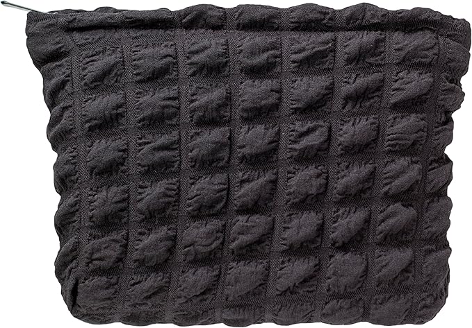 PAZIMIIK Floral Makeup Bag Large Cotton Zipper Pouch for Purse Travel Canvas Make Up Organizer for Women Cosmetic,Bubble Black