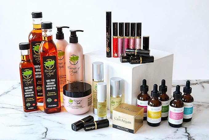 Essence of Argan Organic Moroccan Argan Oil for Cooking, Vegan Eco-Certified USDA-Approved Natural Argan Oil, Great Culinary Oil and Keto Dressing Rich in Nutrients, 25 Ounces