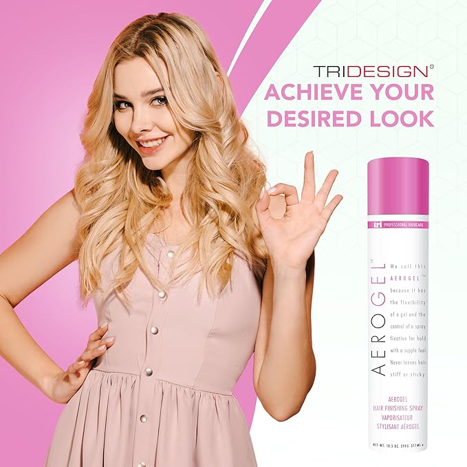 TRI Design Aerogel Hairspray - Strong Hold Hair Finishing Spray for Volumizing & Control, Flexible Styling for All Hair Types, Non-Sticky and Scented - For Women and Men - Pack of 5 (10.5 Oz)