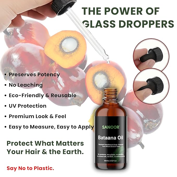 African Batana Oil - 100% Pure & Cold-Pressed - Organic Savannah Oasis Formula for Hair Care, Skin Care & Massage - Nutrient-Infused Hair Butter - 2.02oz (60ml)