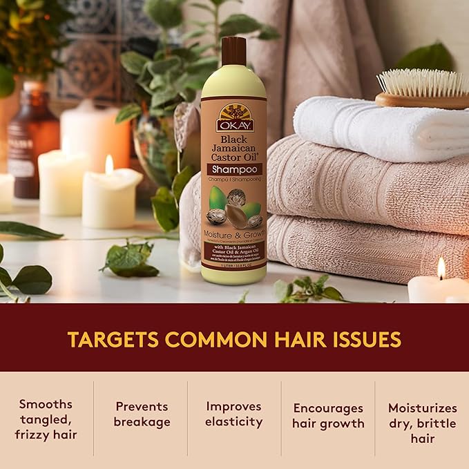 OKAY BLACK JAMAICAN CASTOR OIL MOISTURE GROWTH SHAMPOO 33oz