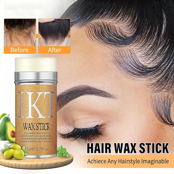 7Pcs Hair Wax Set for Non-Greasy Styling - Includes Wax Sticks, Finishing Sticks, Styling Combs, and Elastic Bands