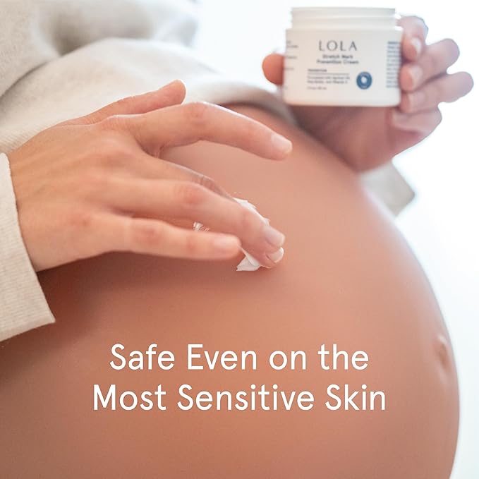 LOLA Stretch Mark Prevention Cream with Apricot Oil, Shea Butter, Vitamin E, Unscented