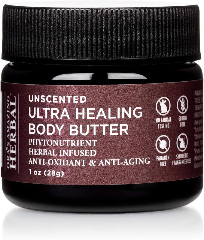 Ora's Amazing Herbal Unscented Moisturizer Travel Set, Touchy Skin Salve, Unscented Body Butter & Body Oil Set, Travel Size, Eczema and Senstivie Skin