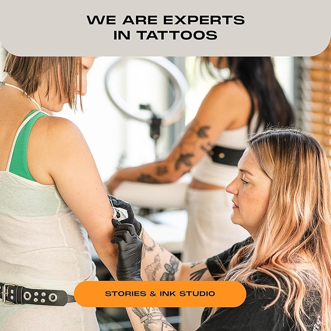 Stories & Ink Tattoo Aftercare | EXFOLIATING BODY WASH - Body Scrub Removes Dead & Dull Skin, Brightens Healed Tattoos, 200 mL / 6.8 Fl Oz