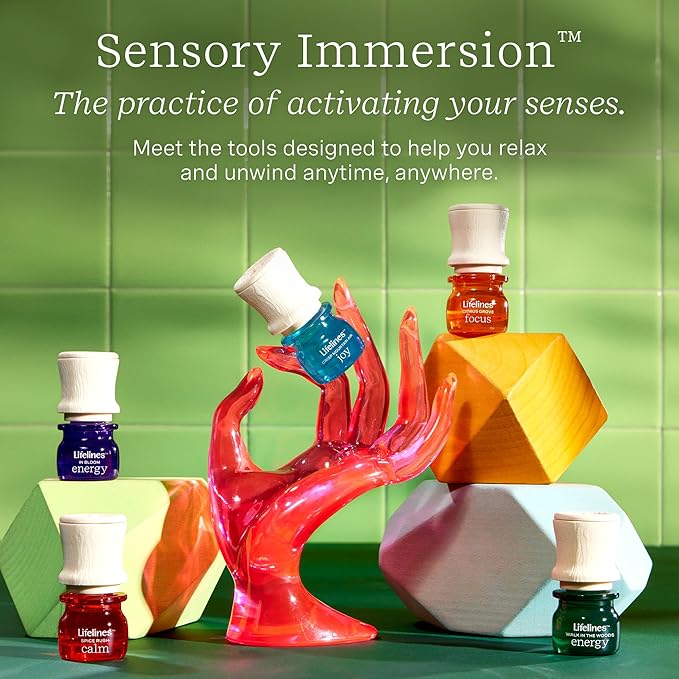 Lifelines Essential Oil Blends, 2-Pack - Blended Essential Oils with Mess-Free Precision Pump for Aromatherapy Diffusers - Long-Lasting Scented Fragrance - Crisp Mountain Air (Calm & Focus)