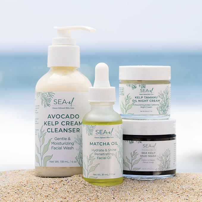 Sea-el Sea Kelp Mud Face Mask Skincare Activated Charcoal & Bentonite Clay Detox & Repair Facial Mask Calming Hydration Boost - Turmeric & Aloe Daily Glow Essentials for Women & Men - 2oz