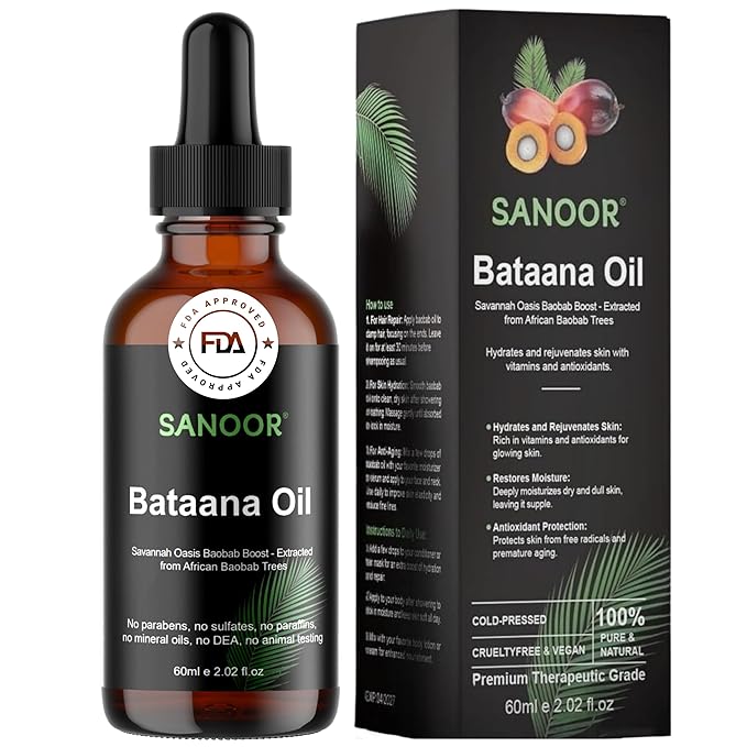 African Batana Oil - 100% Pure & Cold-Pressed - Organic Savannah Oasis Formula for Hair Care, Skin Care & Massage - Nutrient-Infused Hair Butter - 2.02oz (60ml)