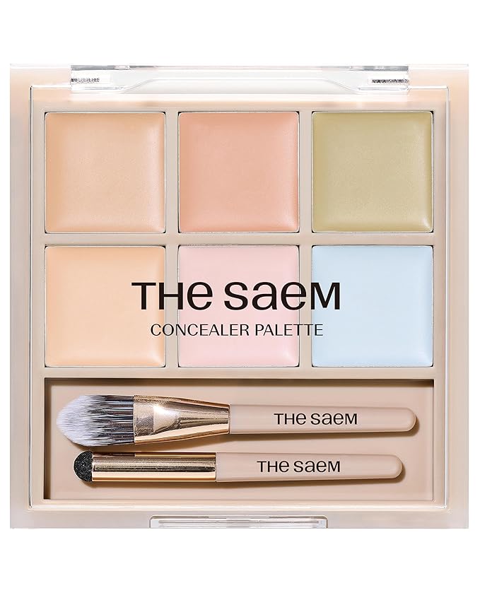 THESAEM Cover Perfection Concealer Palette 02 Cover&Light - Multi Use 6 Colors Correcting Conceal Palette - for Dark Circles, Imperfections, Face Tone Corrector, Ideal for Fair to Light Skin