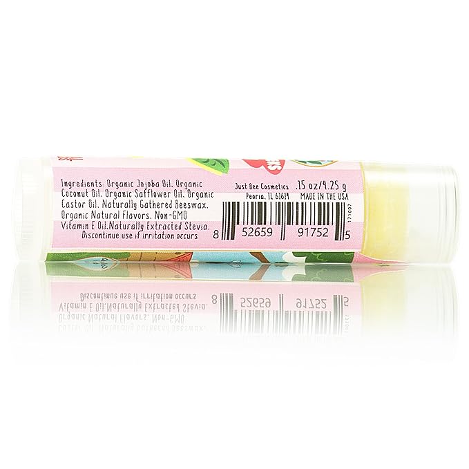 Lappy Lips and Just Bee Organic 100% Natural Lip Balm for Adults and Kids (Family Pack) Organic Essential Oil - for Dry Chapped Lips to Restore and Heal
