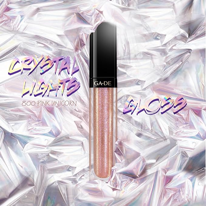 GA-DE Crystal Lights Lip Gloss, 800 - Enriched with Light-Reflecting Crystal Pearls - Smooth Silky, Rich Color - Moisturizes and Adds Shine - 0.2 oz