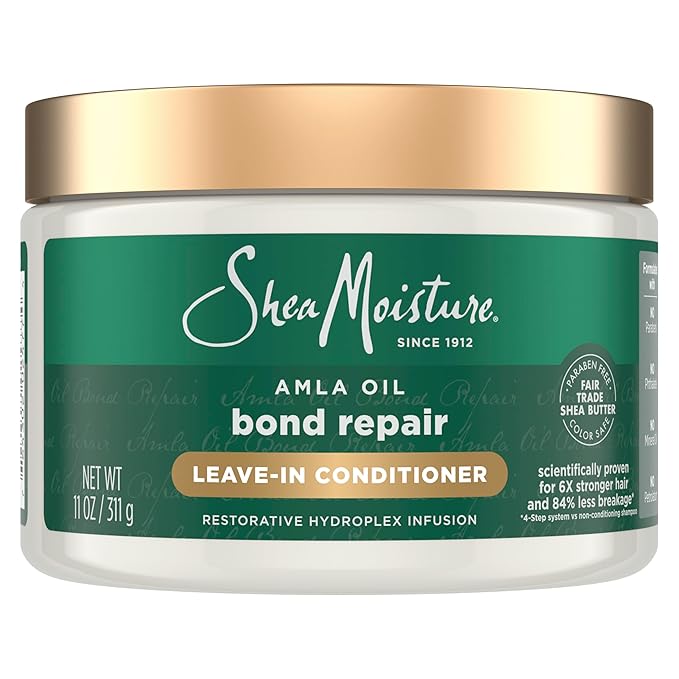 SheaMoisture Bond Repair Leave-In Conditioner AmlaOil Protects Against Damage & Strengthens Hair Bonds with Hydroplex Technology & AmlaOil For Less Breakage with Restorative HydroPlex Infusion 11fl oz