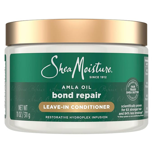 SheaMoisture Bond Repair Leave-In Conditioner AmlaOil Protects Against Damage & Strengthens Hair Bonds with Hydroplex Technology & AmlaOil For Less Breakage with Restorative HydroPlex Infusion 11fl oz