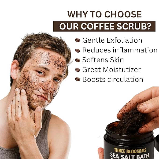 Coffee Scrub Body Exfoliator | 350g Anti Cellulite, Anti aging, Fights Stretch Marks, Wrinkles, Spider Vein Therapy | Body wash for Men and Women | Organic Coffee Seeds, Dead Sea Salt and Coconut Oil