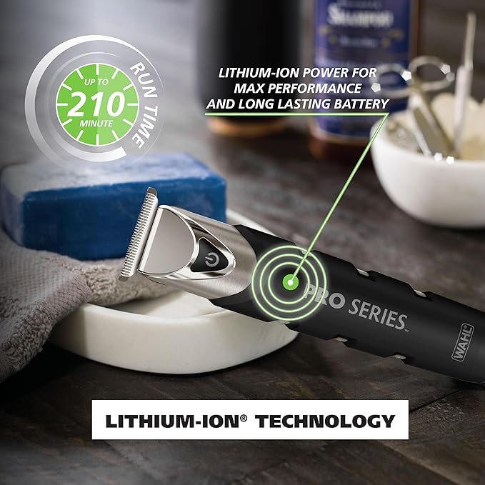 Wahl USA Pro Series Forever BladeTM Stainless Steel Cordless Rechargeable Beard Trimmer for Men with No Slip Grip & USB Charge – Model 3026017