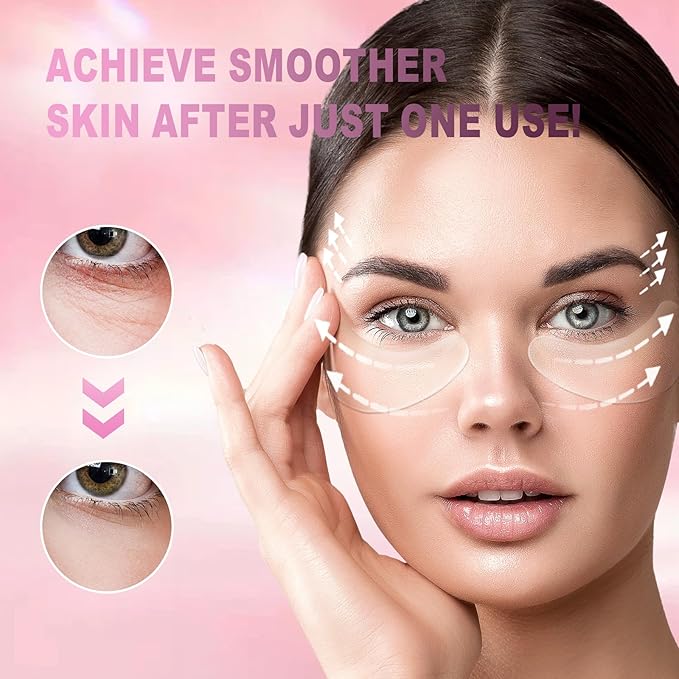 Under Eye Patches 6 PCS Silicone Reusable Eye Patches for Wrinkle, Puffiness Eyes, Dark Circles - Overnight Skin Facial Moisturizing Treatment for All Skin - Hypoallergenic Smile Line Pads