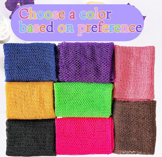 African Net Sponge Authentic, African Exfoliating Sponge Real African Net Black Owned, African Bath Sponge Back Scrubber, Body Exfoliator Shower Bath Accessories (Blue)