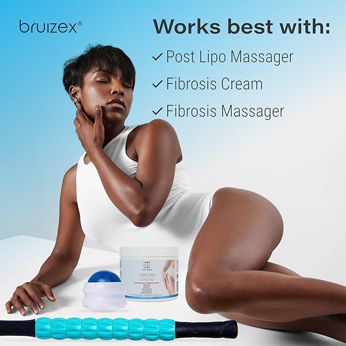 Lymphatic Drainage Massage Oil with Arnica & Cold Pressed Castor Oil I Post Surgery Recovery & Post Liposuction, BBL, 360 Lipo, Tummy Tuck I Fibrosis Treatment, Body Detox I 8.5 Oz by Bruizex